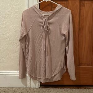 Soft sweater/ sweatshirt like material, soft pink, small